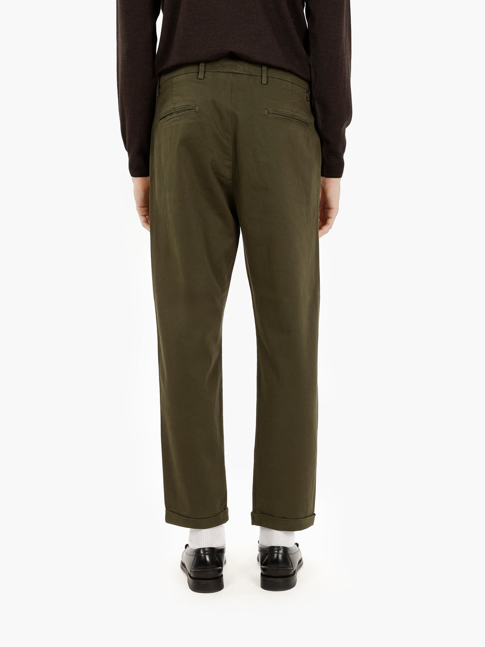 Pantaloni in twill di cotone deep forest