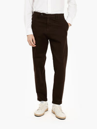 Pantaloni in twill di cotone testa di moro