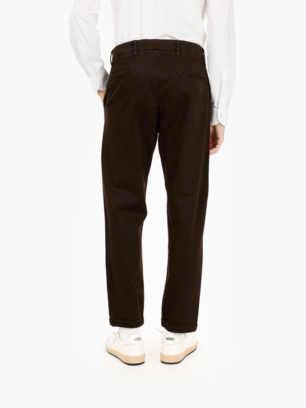 Pantaloni in twill di cotone testa di moro