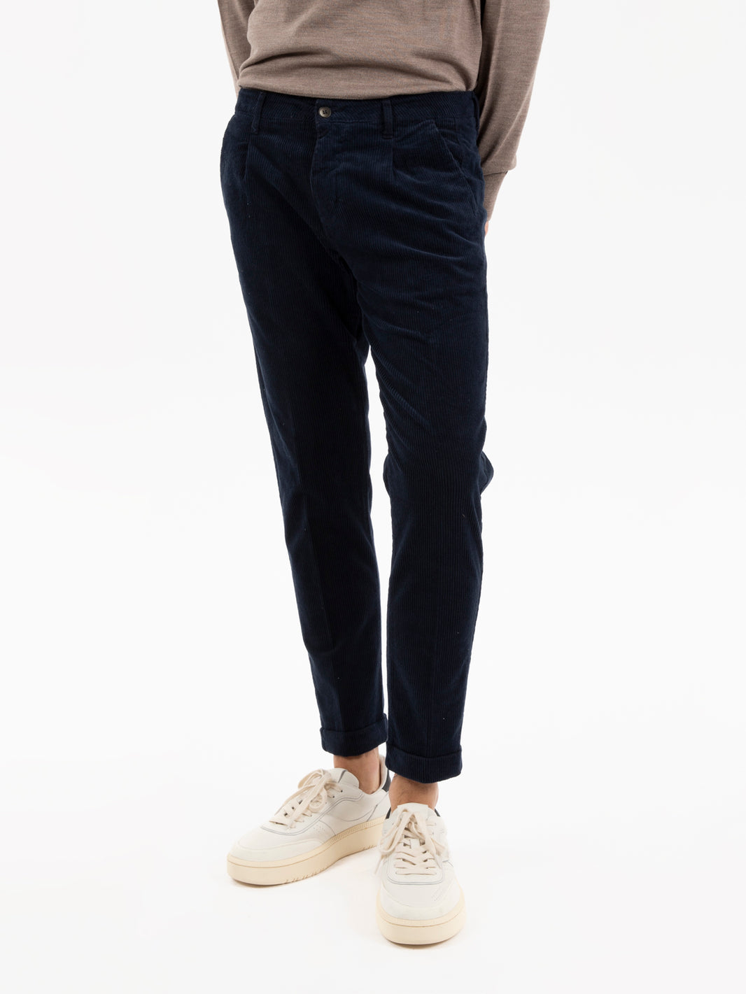 Blue corduroy trousers