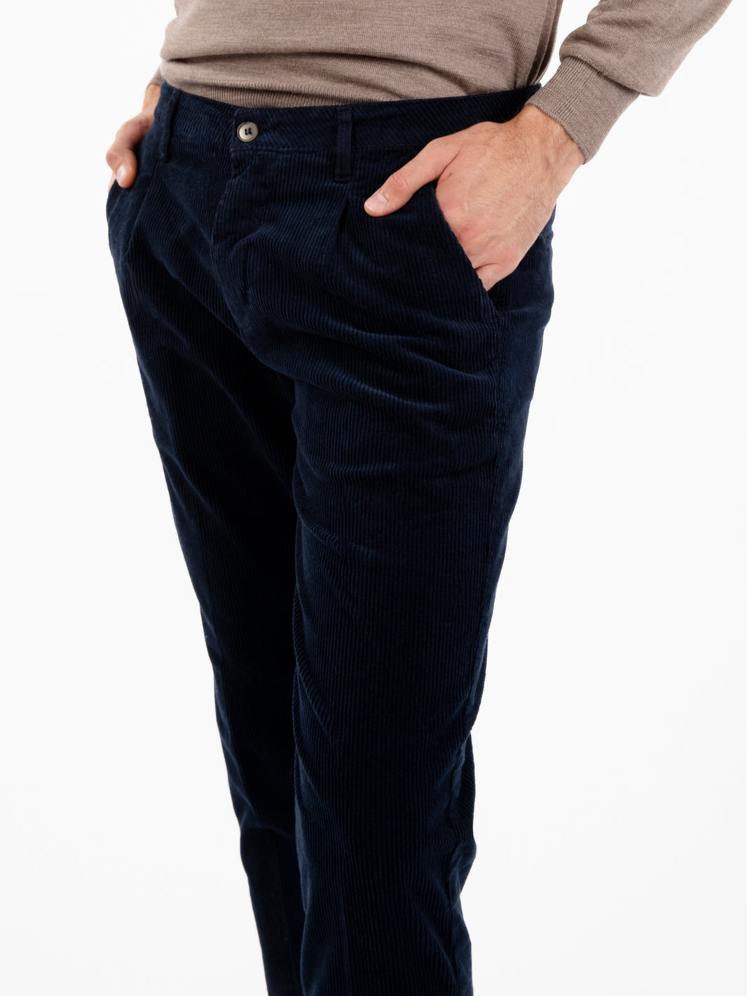 Blue corduroy trousers