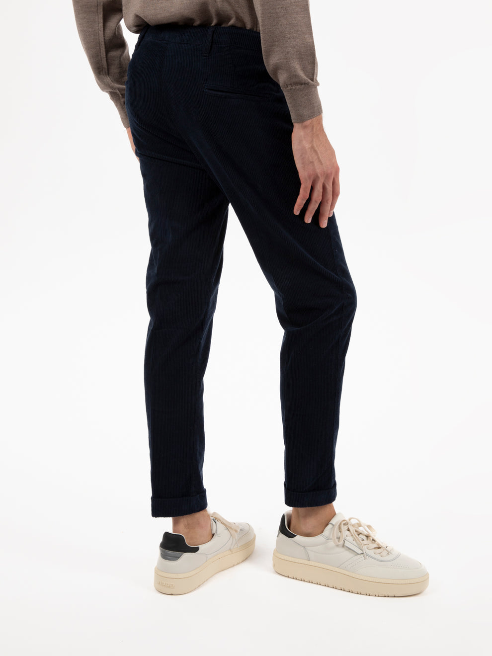 Pantaloni in velluto a coste blu