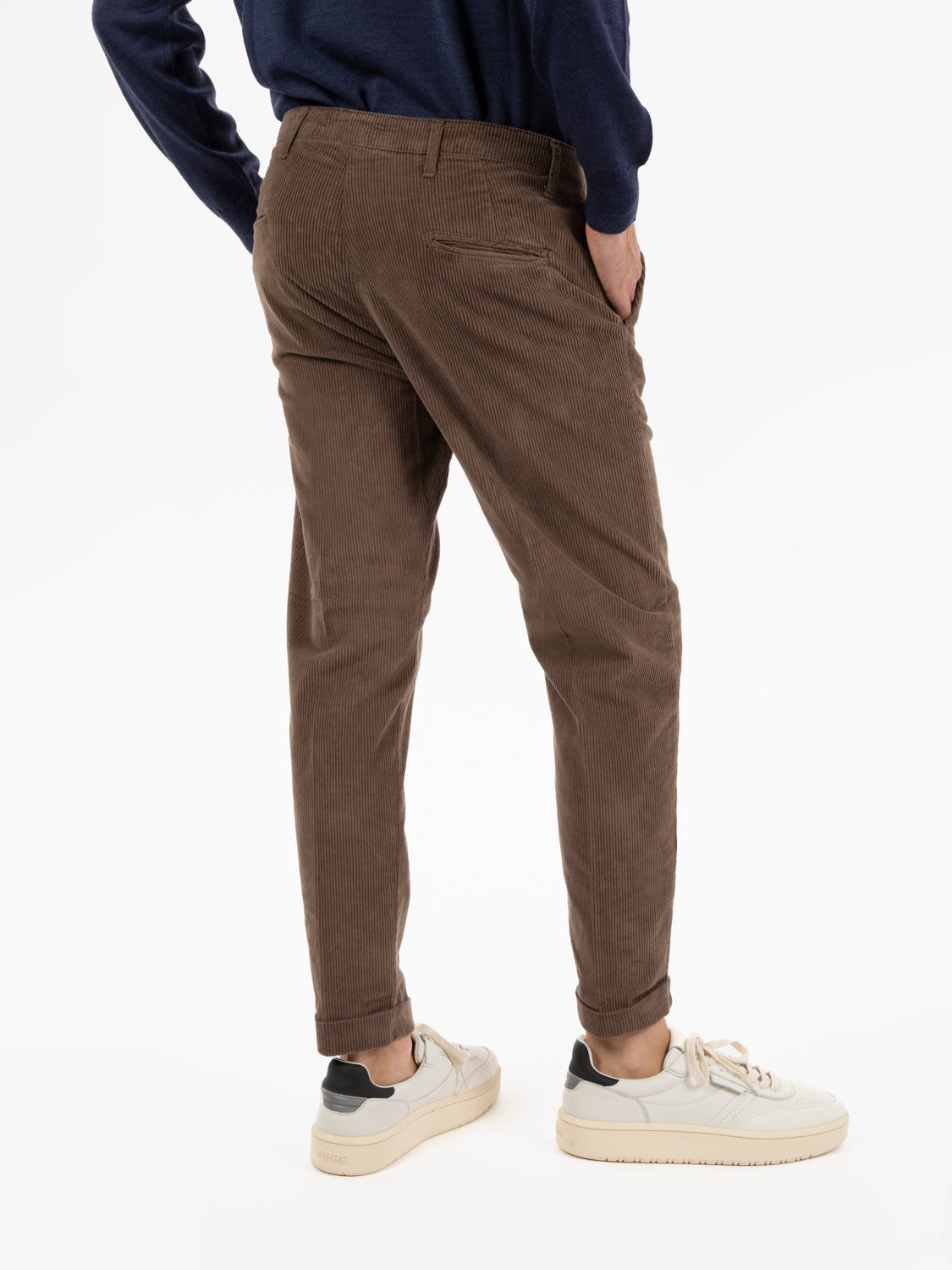 Pantaloni in velluto a coste fango