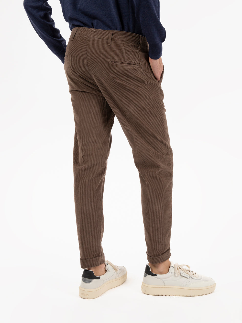 Pantaloni in velluto a coste fango