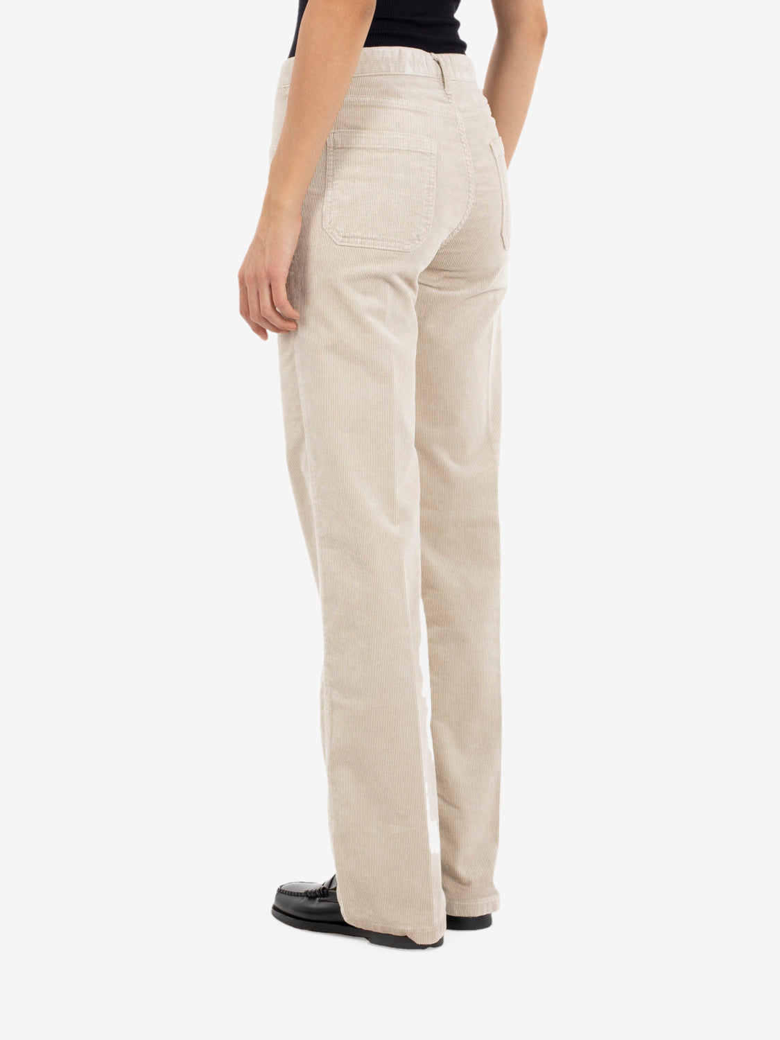 Pantaloni in velluto a coste straight avorio