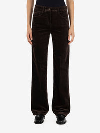 Corduroy straight-leg trousers in dark brown