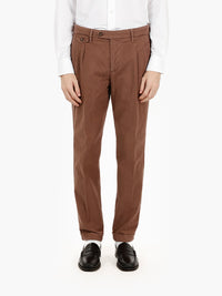 Pantaloni Keira motivo spinato velluto mosto