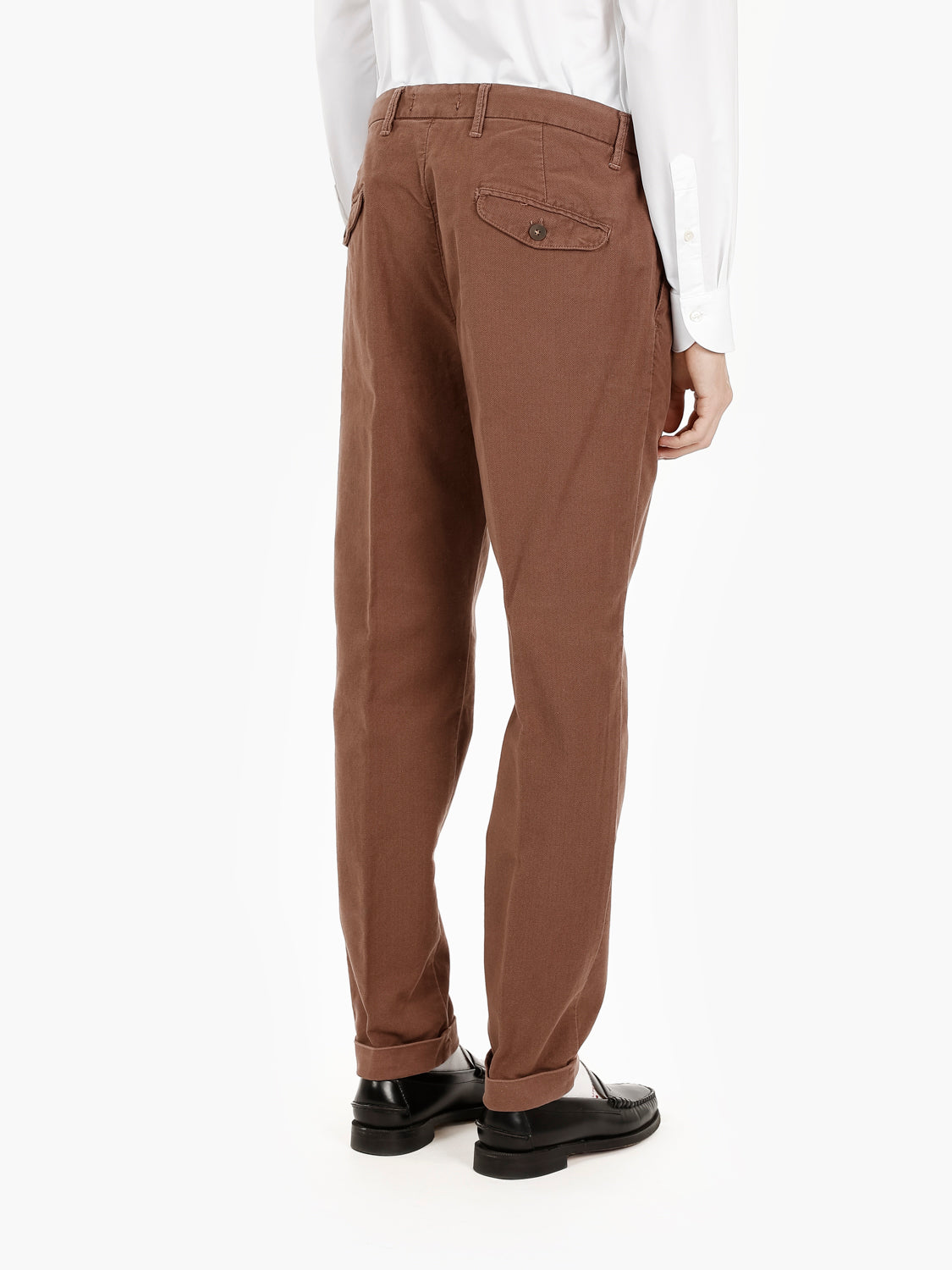 Pantaloni Keira motivo spinato velluto mosto