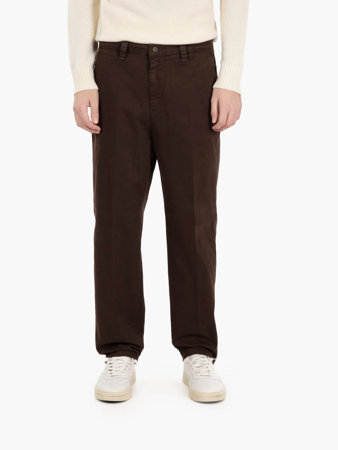 LIMA SOFT DARK BROWN TROUSERS LIMAG/126001_MRO