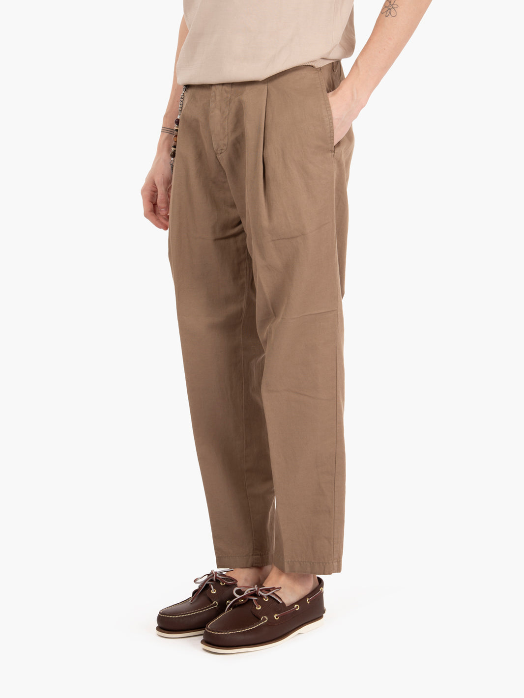 Marte trousers mixed linen khaki