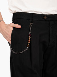 Pantaloni Marte misto lino nero