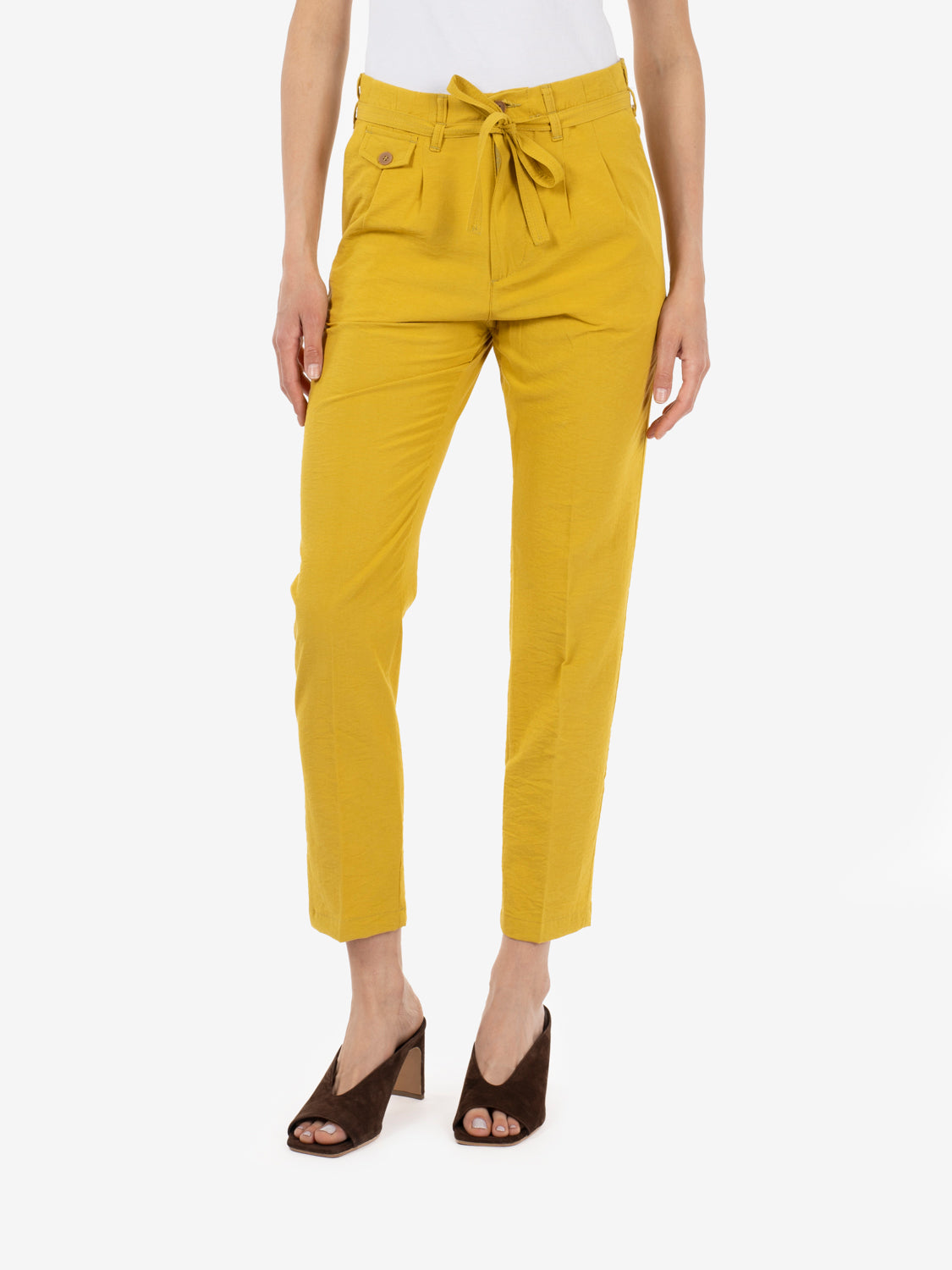Ochre pleated Martin trousers