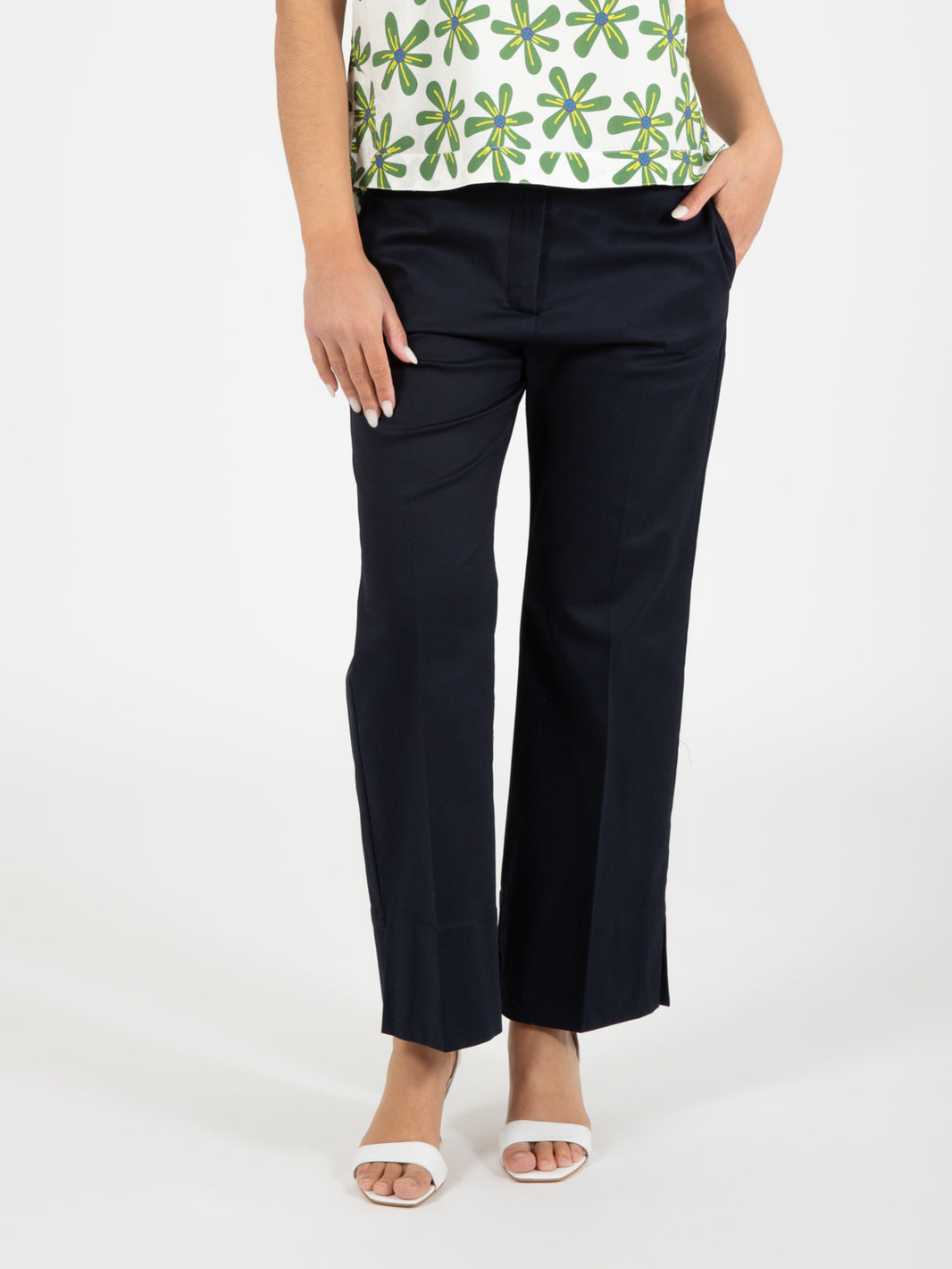 Blue maxi cuff trousers