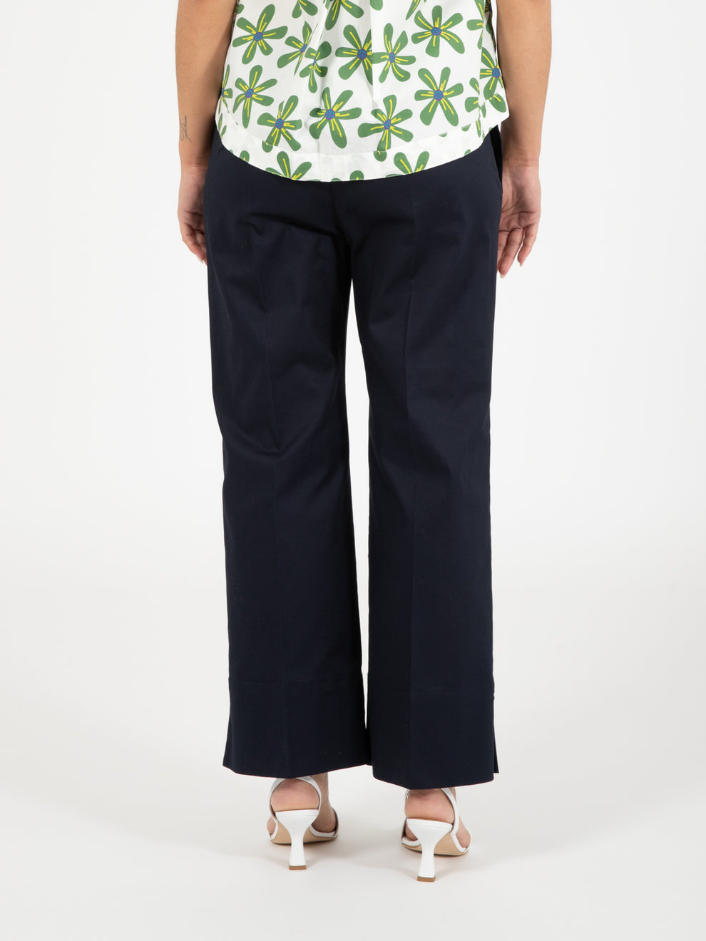 Blue maxi cuff trousers