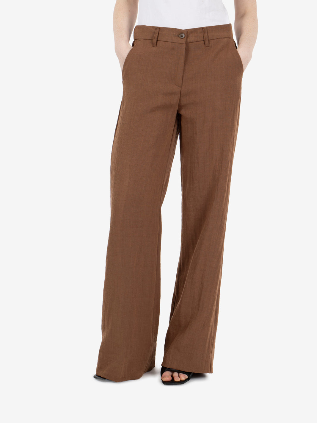 Pantaloni Mikonos in misto viscosa moro