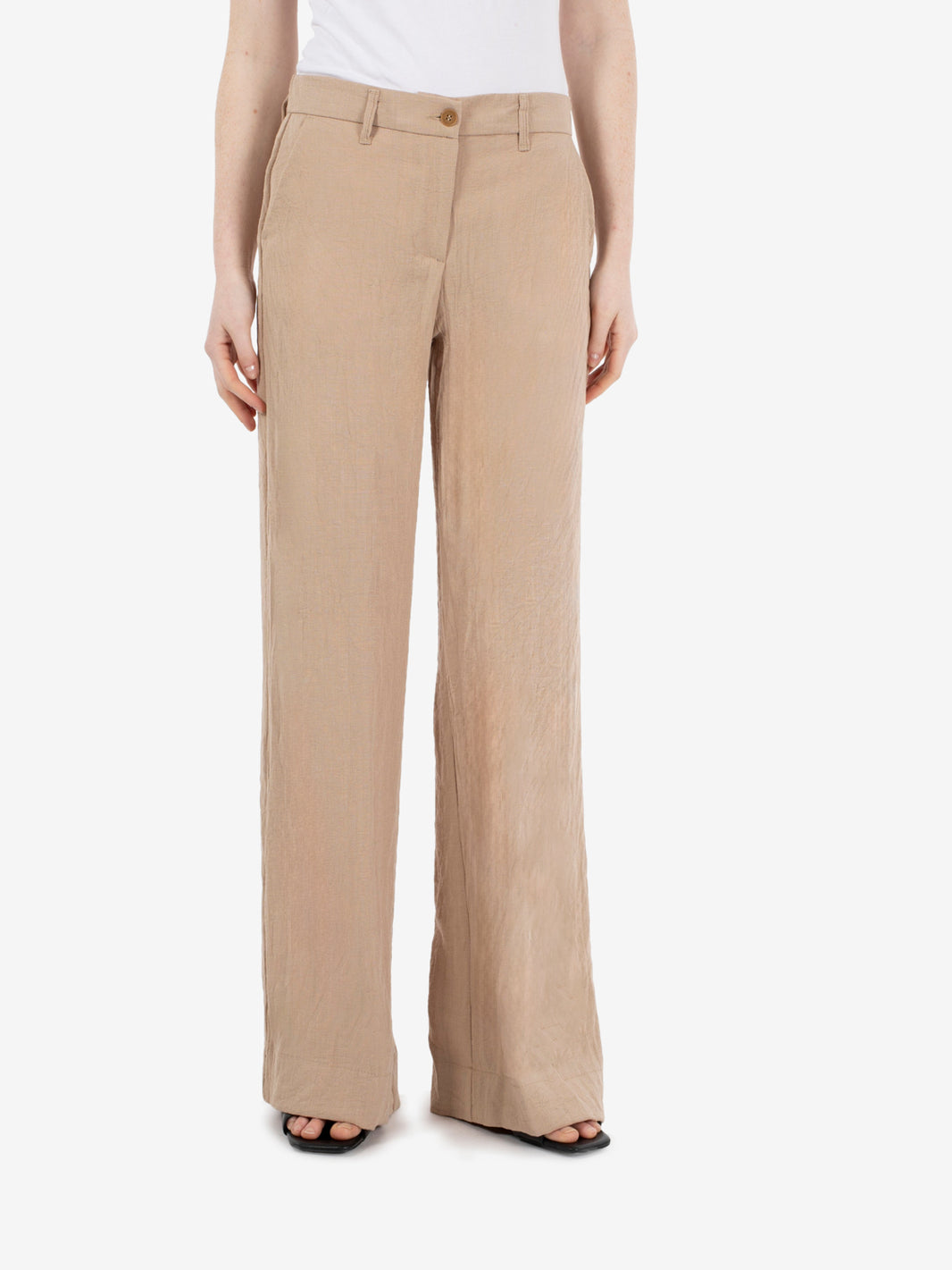 Pantaloni Mikonos in misto viscosa sabbia