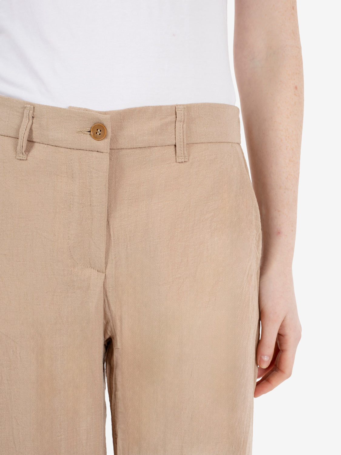 Pantaloni Mikonos in misto viscosa sabbia