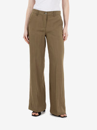 Pantaloni Mikonos in misto viscosa verde