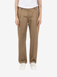 Pantaloni Nicky con pinces camel