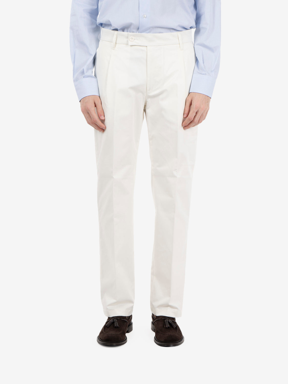Nicky off-white pleated trousers