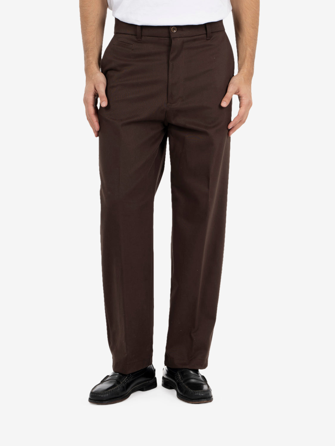 Pantaloni Nico in gabardina dritti moro