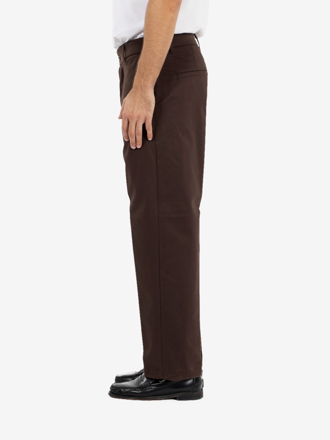 Pantaloni Nico in gabardina dritti moro