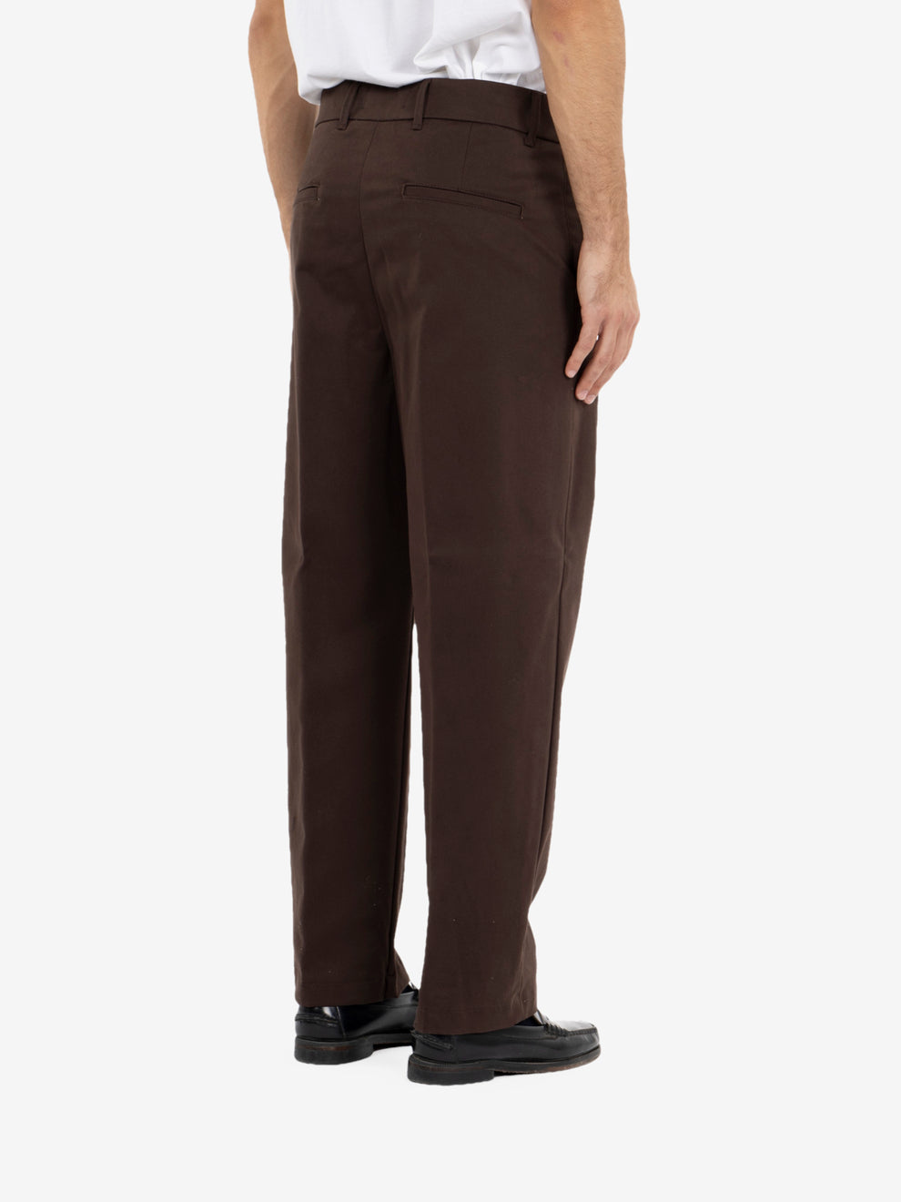 Pantaloni Nico in gabardina dritti moro