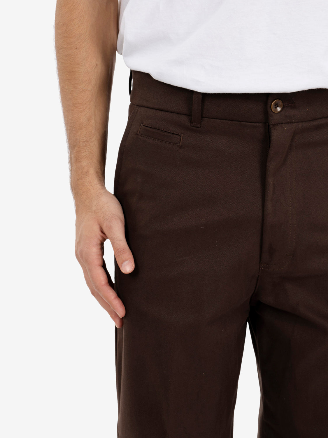 Pantaloni Nico in gabardina dritti moro