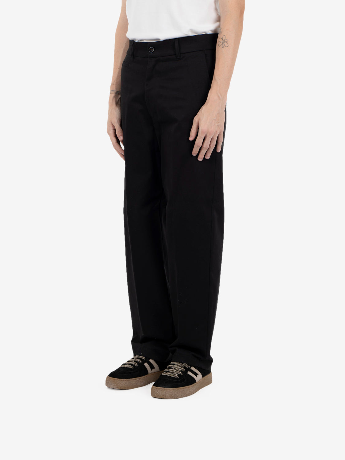 Pantaloni Nico in gabardina dritti nero