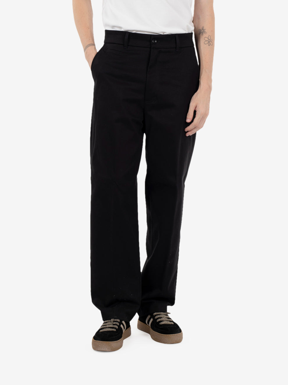 Pantaloni Nico in gabardina dritti nero