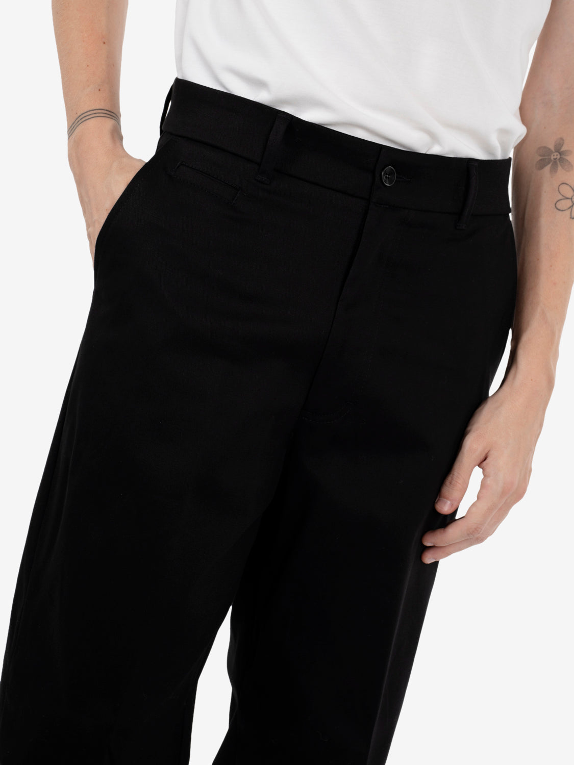 Pantaloni Nico in gabardina dritti nero