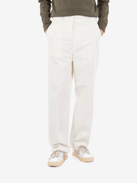 Pantaloni Nico in gabardina dritti panna