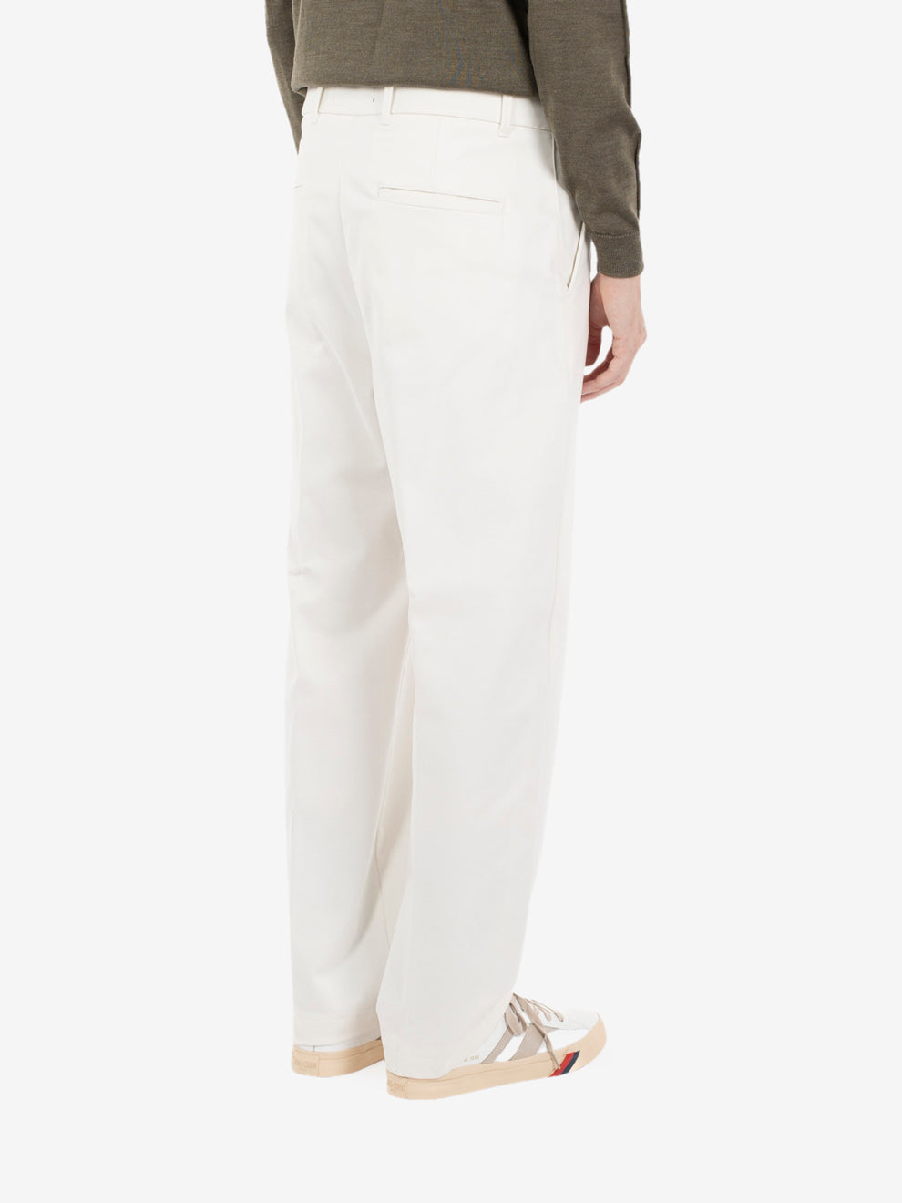 Pantaloni Nico in gabardina dritti panna