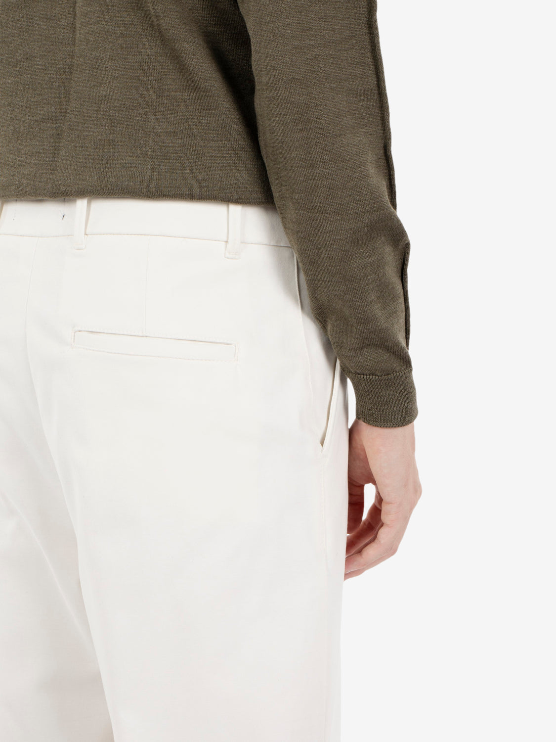 Pantaloni Nico in gabardina dritti panna