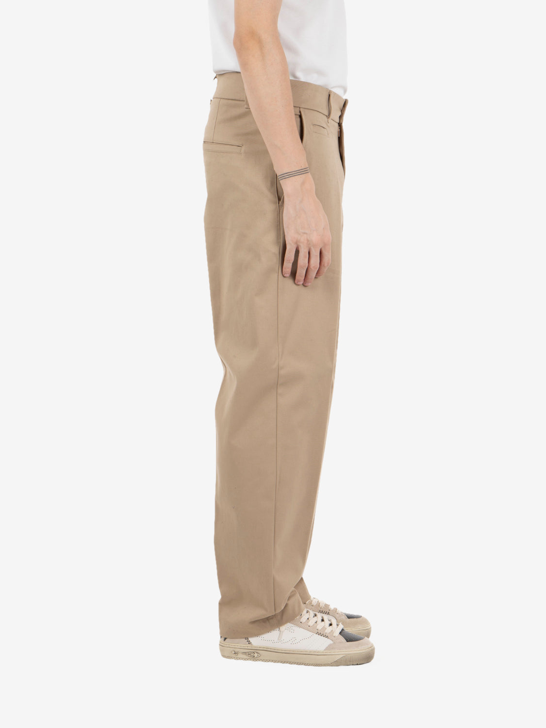 Nico straight gabardine trousers sand
