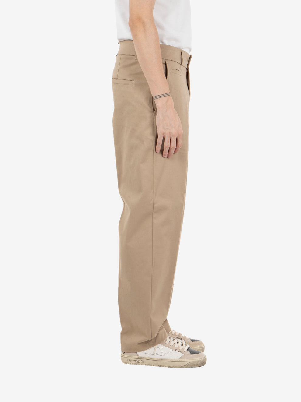 Nico straight gabardine trousers sand