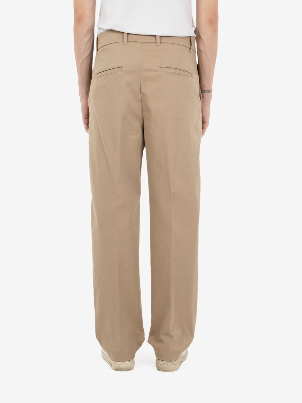 Nico straight gabardine trousers sand
