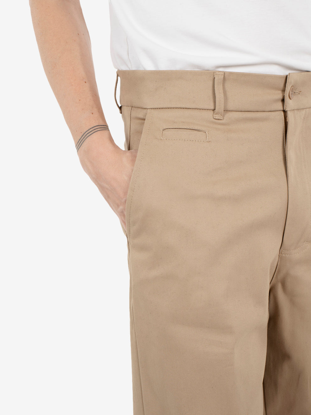 Nico straight gabardine trousers sand