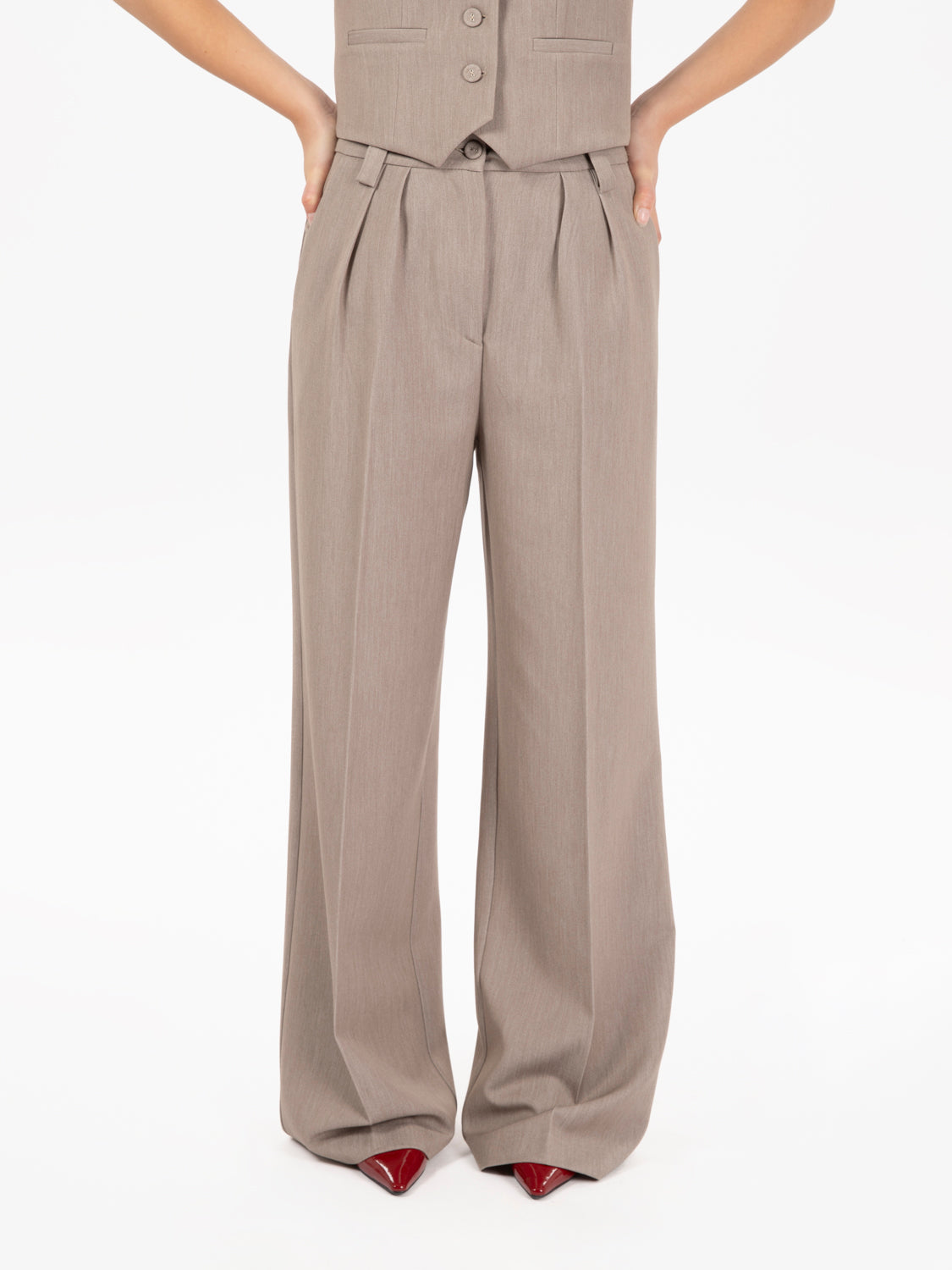 Beige palazzo pants