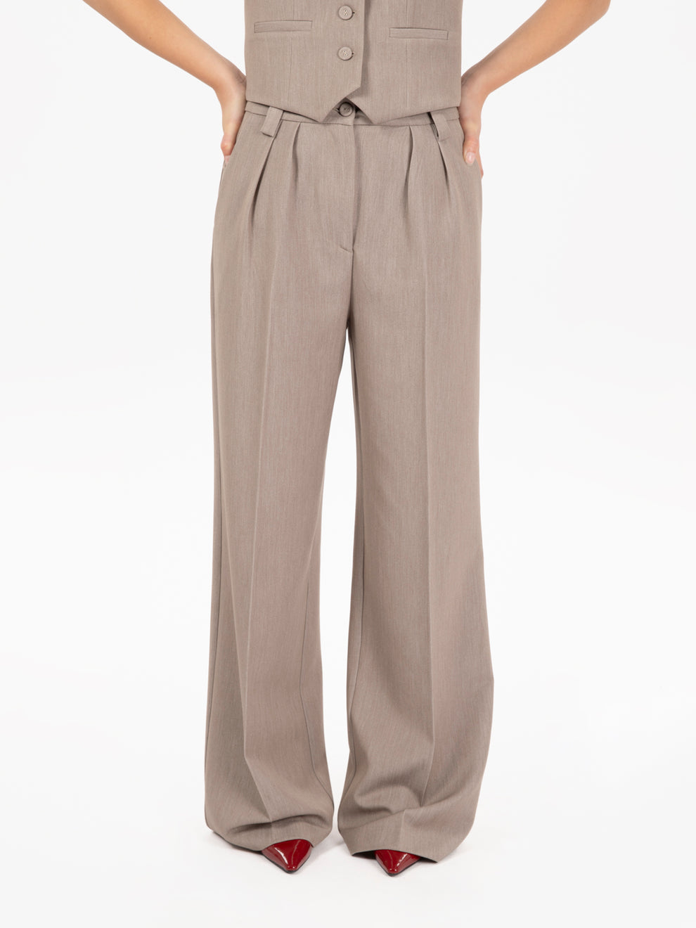 Beige palazzo pants