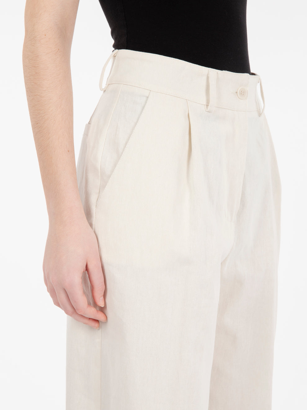 Pantaloni palazzo con pinces beige