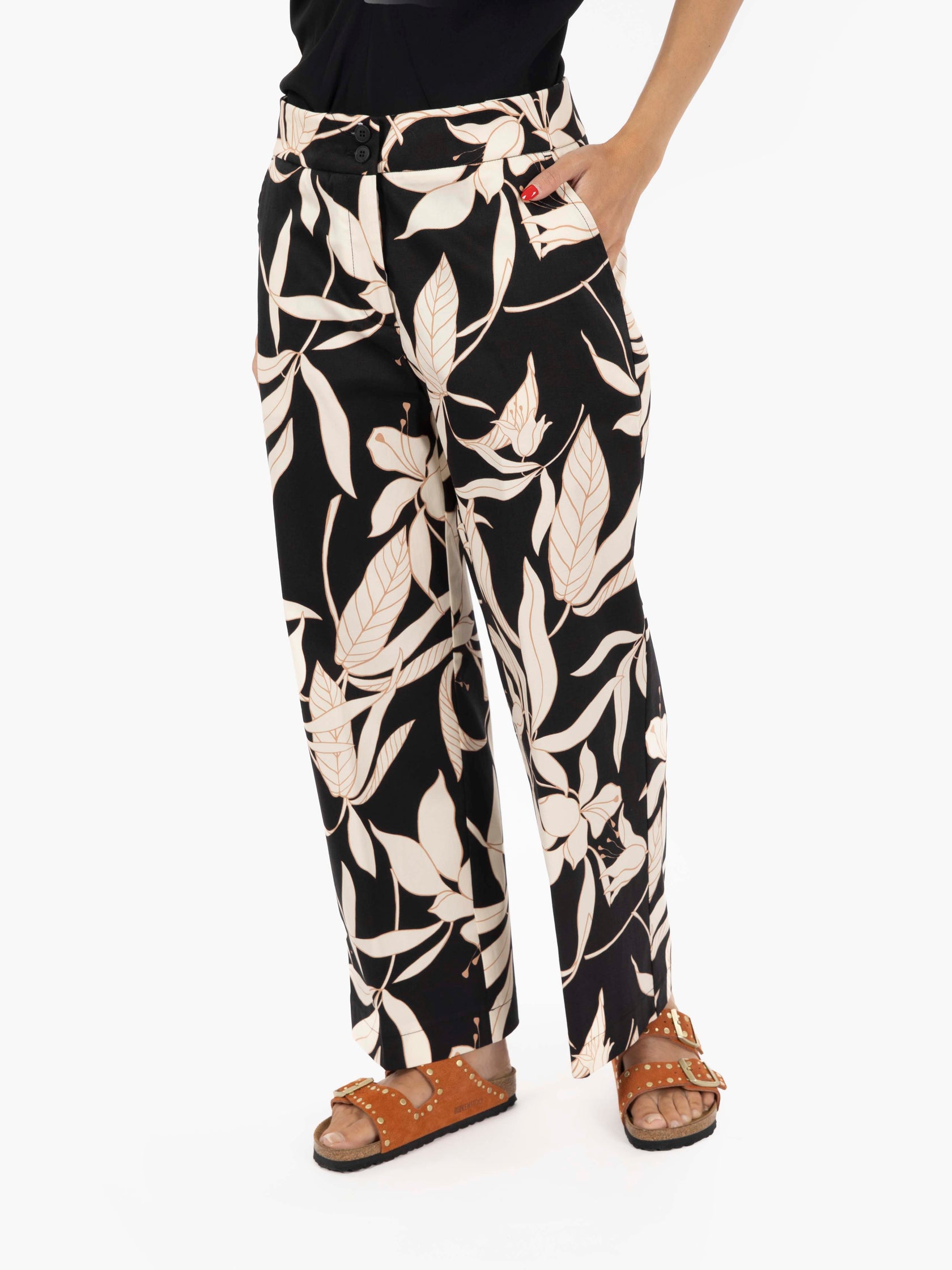 Black patterned trousers