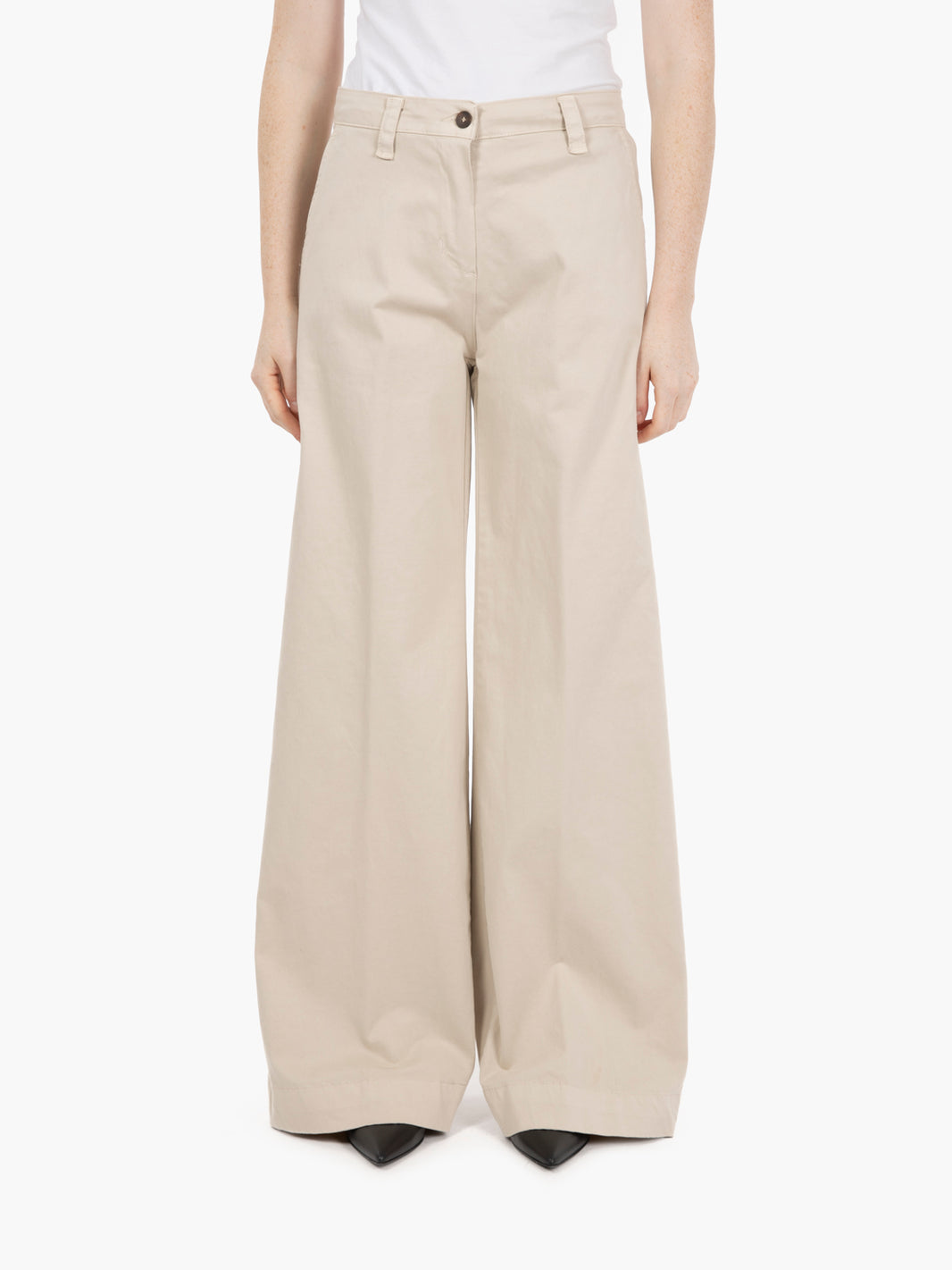Pantaloni palazzo Lilly avorio