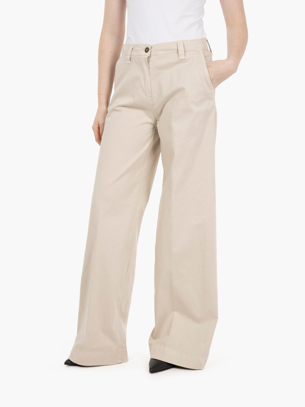 Pantaloni palazzo Lilly avorio