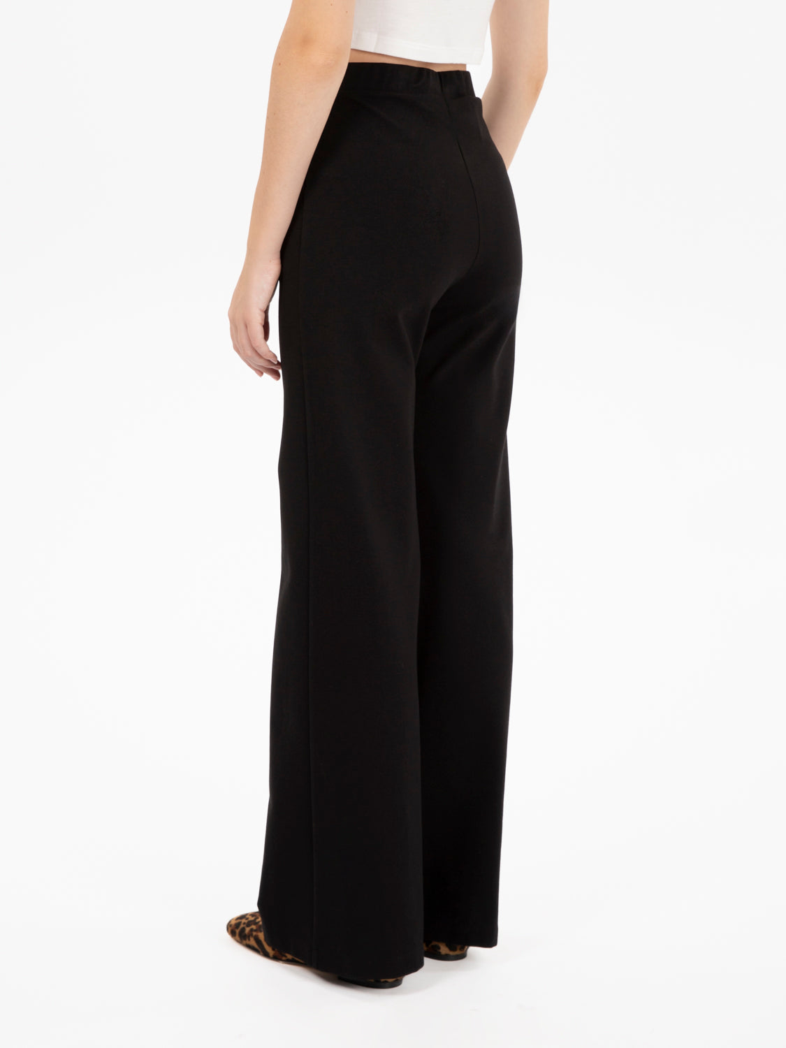 Black Milan stitch palazzo pants