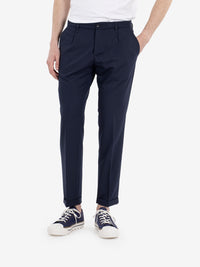 Pantaloni Picche con pinces blu