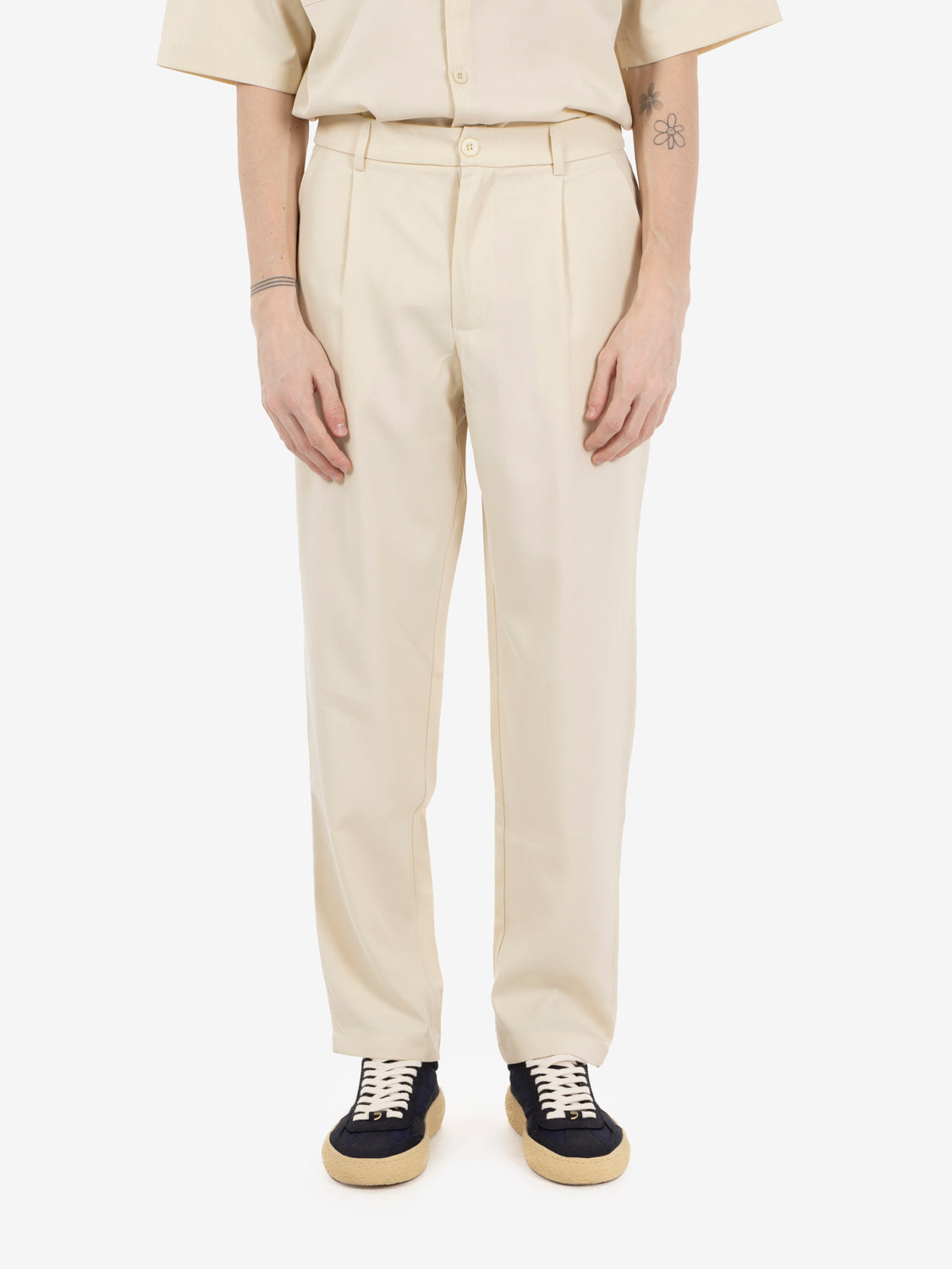 Pantaloni regular ecru