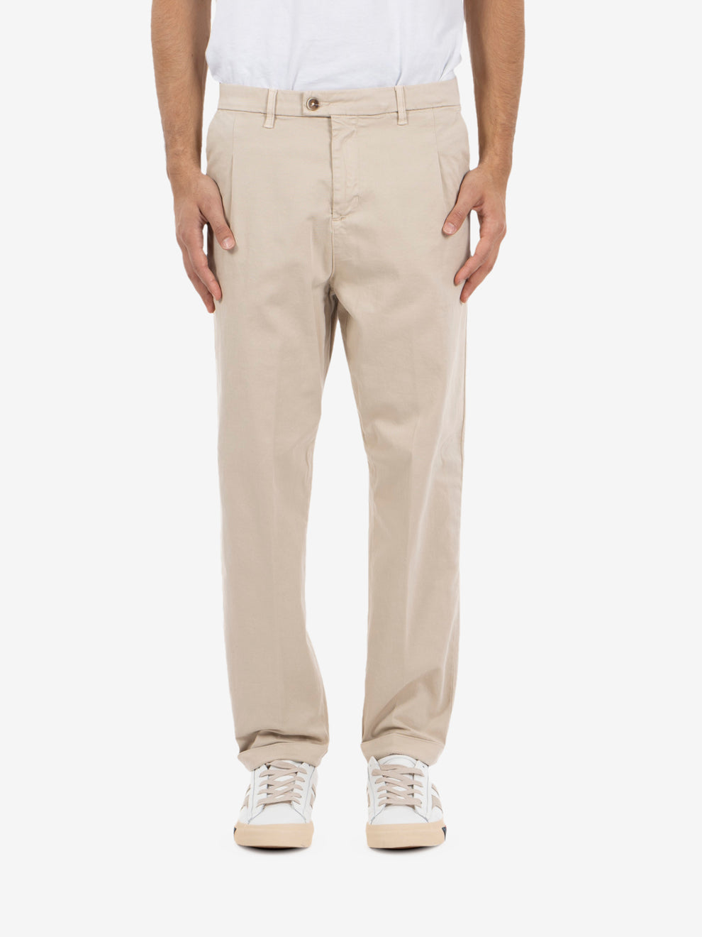 Pantaloni Rio in gabardina avorio