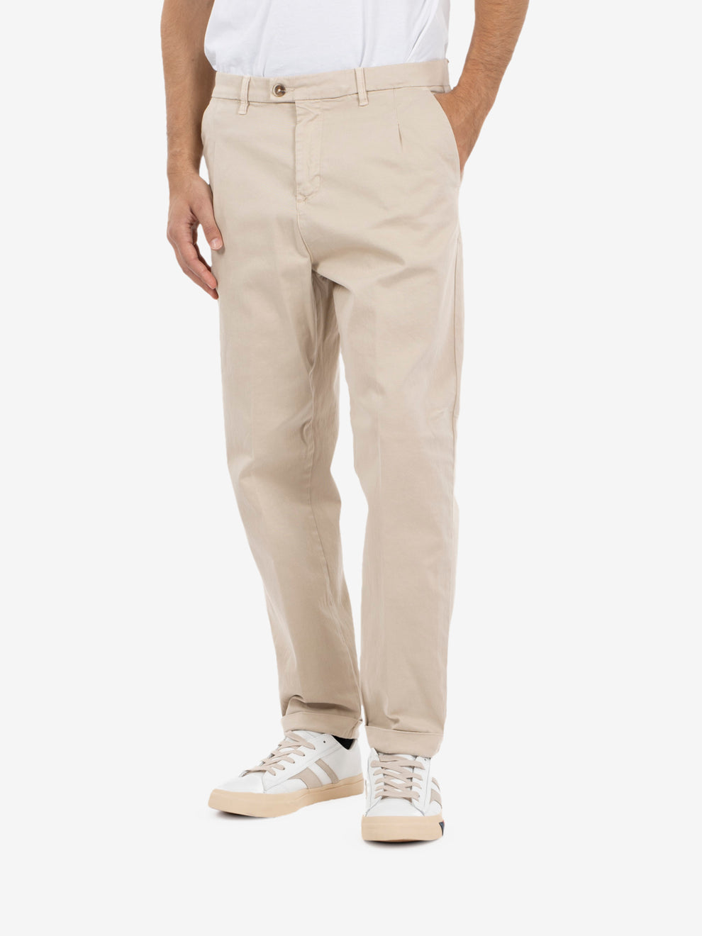 Pantaloni Rio in gabardina avorio