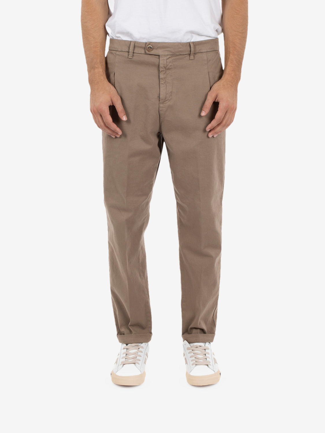 Pantaloni Rio in gabardina fango